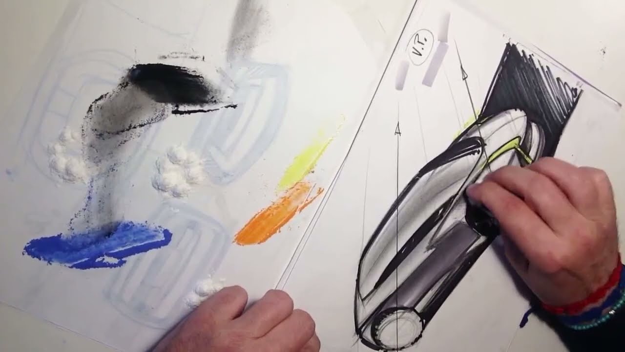 Car Sketching Tutorial - Using Nupastel Prismacolor Chalk by Luciano Bove