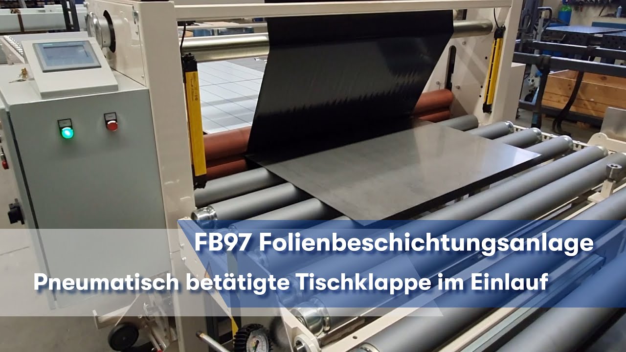 FB97 Folienbeschichtungsanlage mit Ein- & Auslauftisch  - KBM Maschinenbau GmbH Allendorf (Eder)