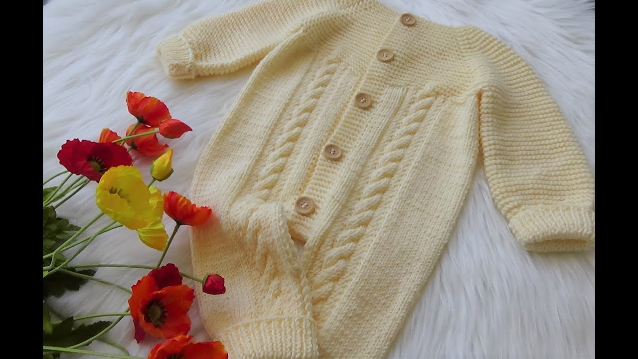 آموزش بافت سرهمی نوزاد مدل پیچ (1)/Knitting baby romper