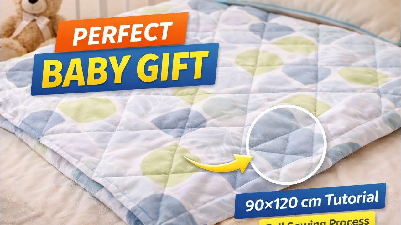 DIY Baby Blanket 90×120 cm | Step-by-Step Quilting Tutorial