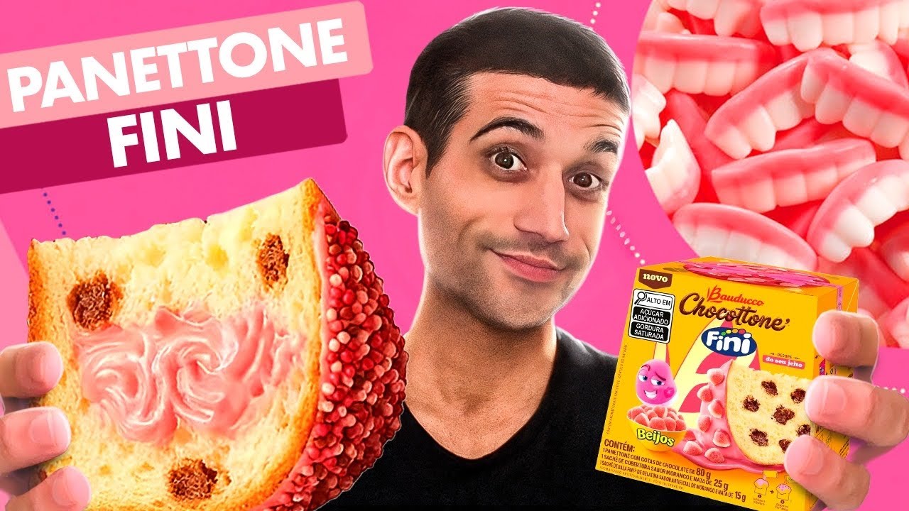Comi o PANETONE Bauducco com FINI