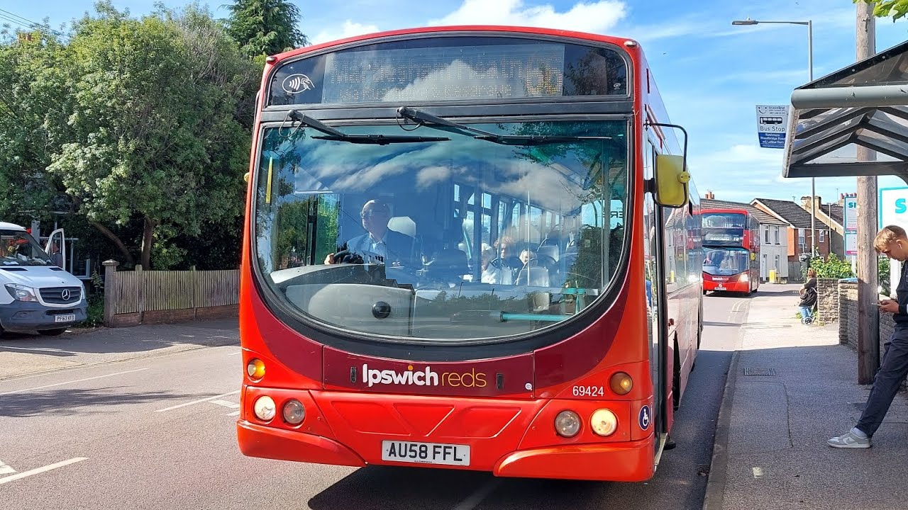 ZF and Kickdowns - First Eastern Counties 69424 VOLVO B7RLE Wright Eclipse Urban working the 66
