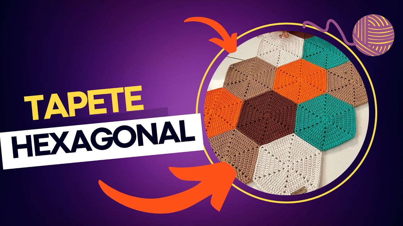 Tapete Hexagonal em Croch&ecirc; (Jogo de Cozinha, passadeira)