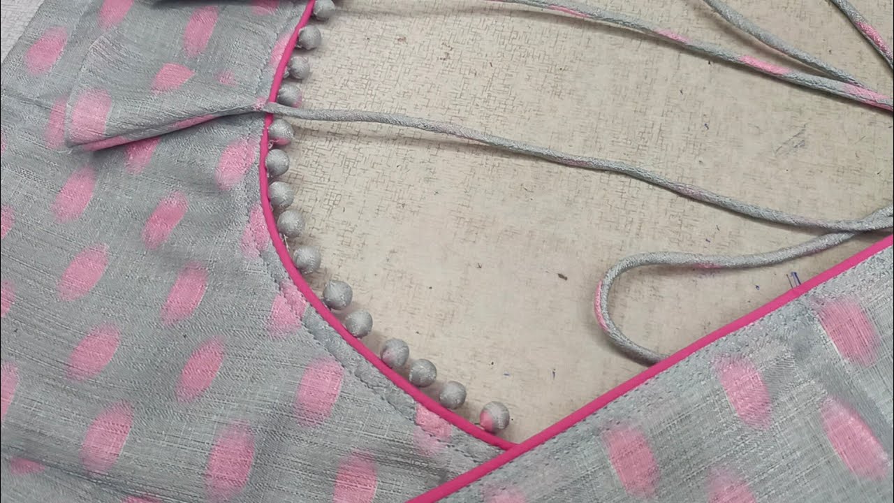 Unique and elegant neck design cutting and stitching for blouse