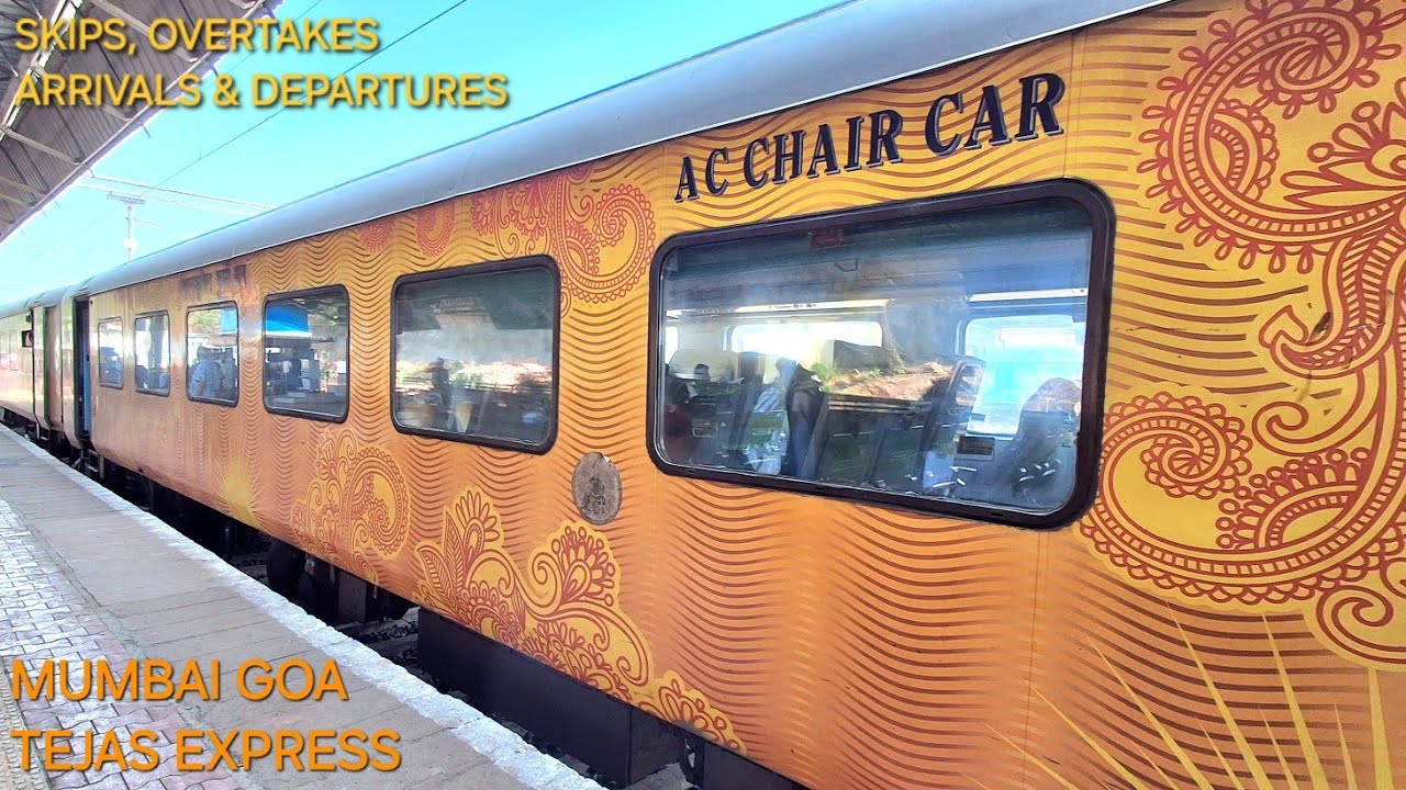 22119 Mumbai CSMT - Madgaon Tejas Express Journey Highlights | Skips, Overtake, Arrival & Departure