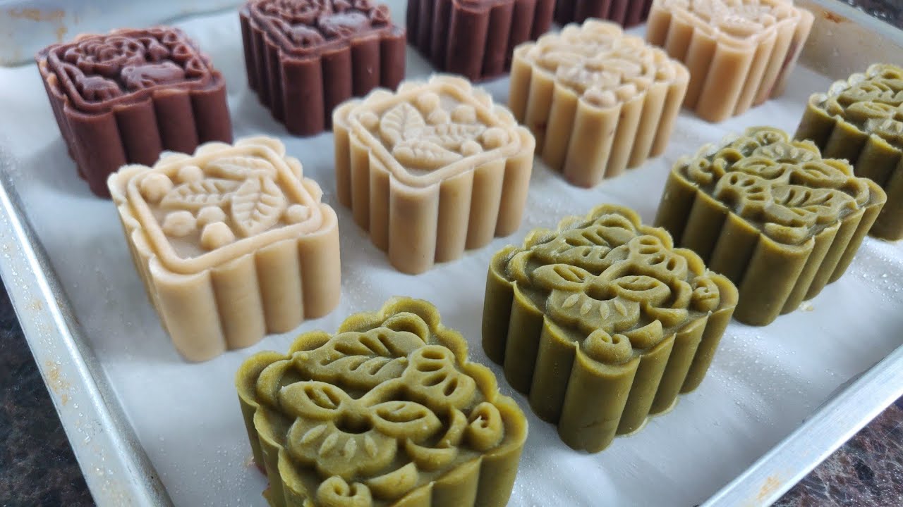 3种口味豆沙素月饼 比传统月饼简单健康好吃 Double Bean Paste Mooncakes, Super Easy and Tasty.