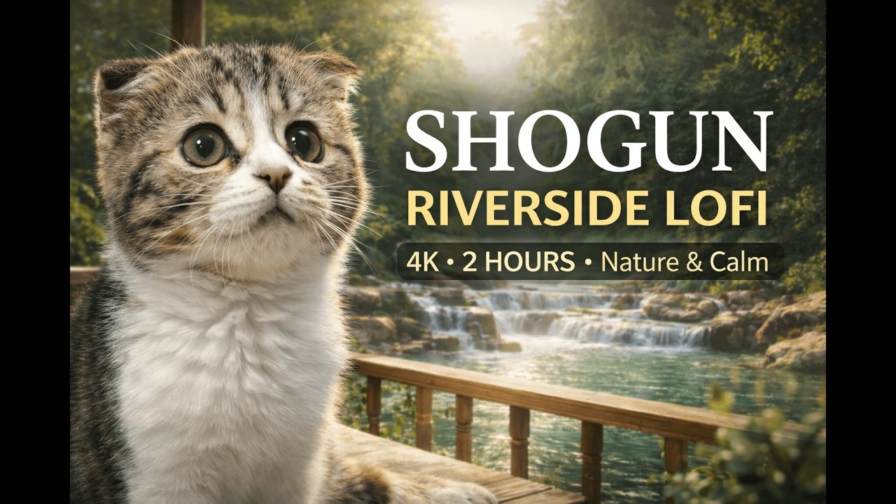 Riverside Thai Wooden House 🌿 Shogun Sleeping by the Stream | 2 Hour Relaxing Nature Sounds 4K