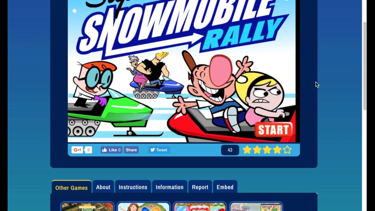 Super snowmobile rally- Retro Cartoon Network snowmobile game