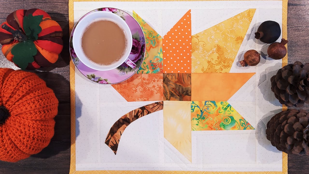 Patchwork tutorial:how to sew rectangle on a square to have perfect Bloch, beautiful autumn leaves🍁