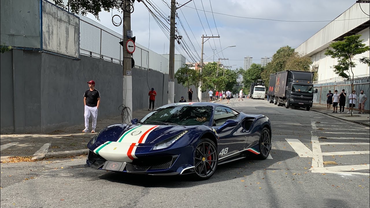NOVIDADE!!! Ferrari 488 Pista Piloti (blue tdf) Rodando pelas Ruas de São Paulo. *João Vilkas*