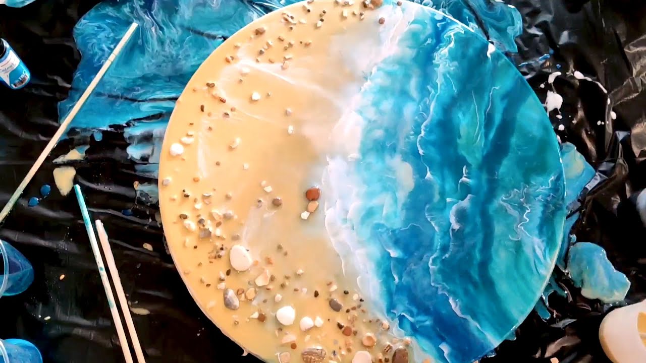 #RESINEART Sea shore with epoxy resin.