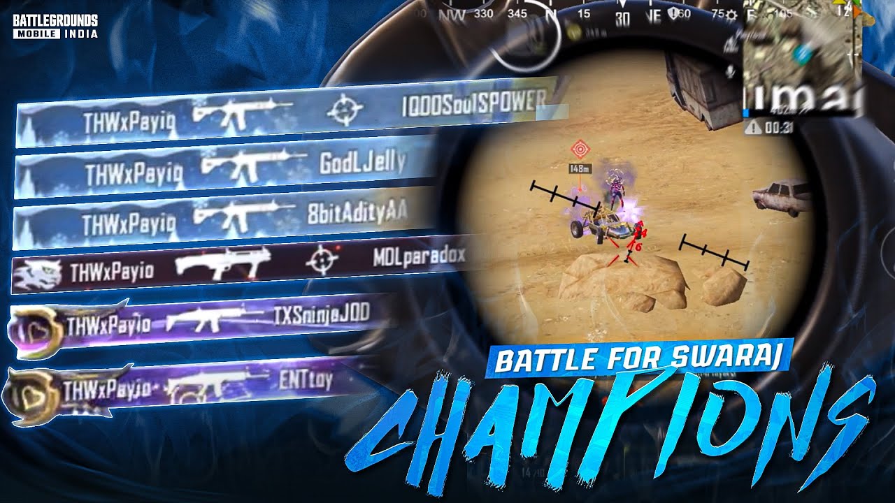 Battle For Swaraj Season 1 - CHAMPION🏆 // Clutches And Frags Highlights 🔥 | THWxPayio