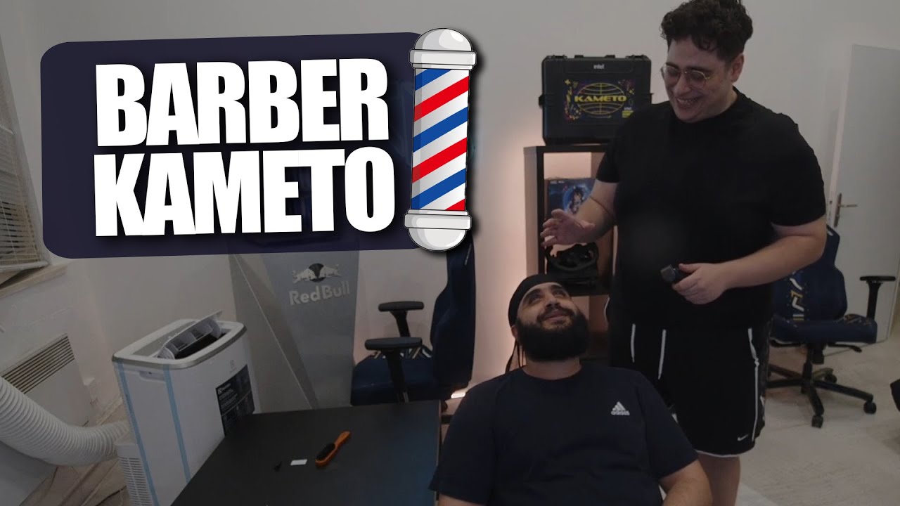 Kameto se pr&eacute;pare a raser la barbe de Bibi 🤣