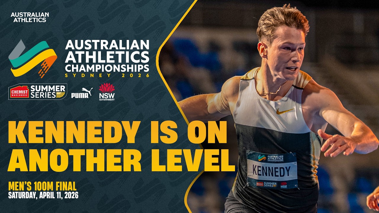 Финал забега на 100 метров среди мужчин | Чемпионат Австралии по легкой атлетике 2026 года