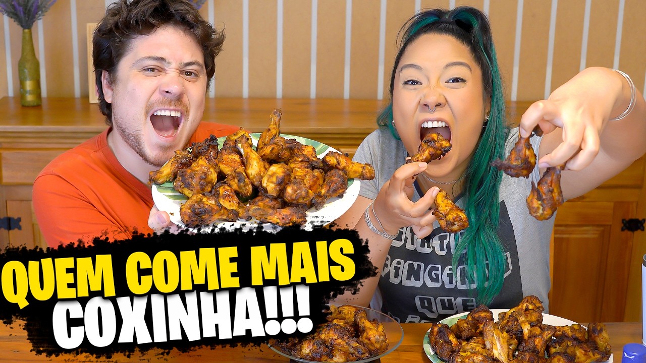 QUEM COME MAIS COXINHA GANHA | Jeru e Cheru