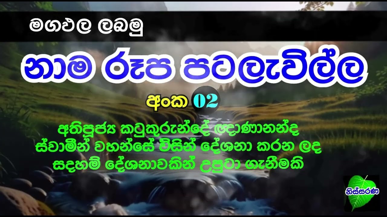 නාම රූප පටලැවිල්ල අංක 02#Maga Pala labamu#නිස්සරණ#dailymeditation🤯Dive deep into the nature#bawana