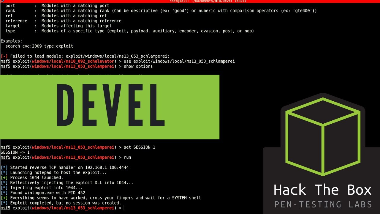 HackTheBox Walkthrough - Devel