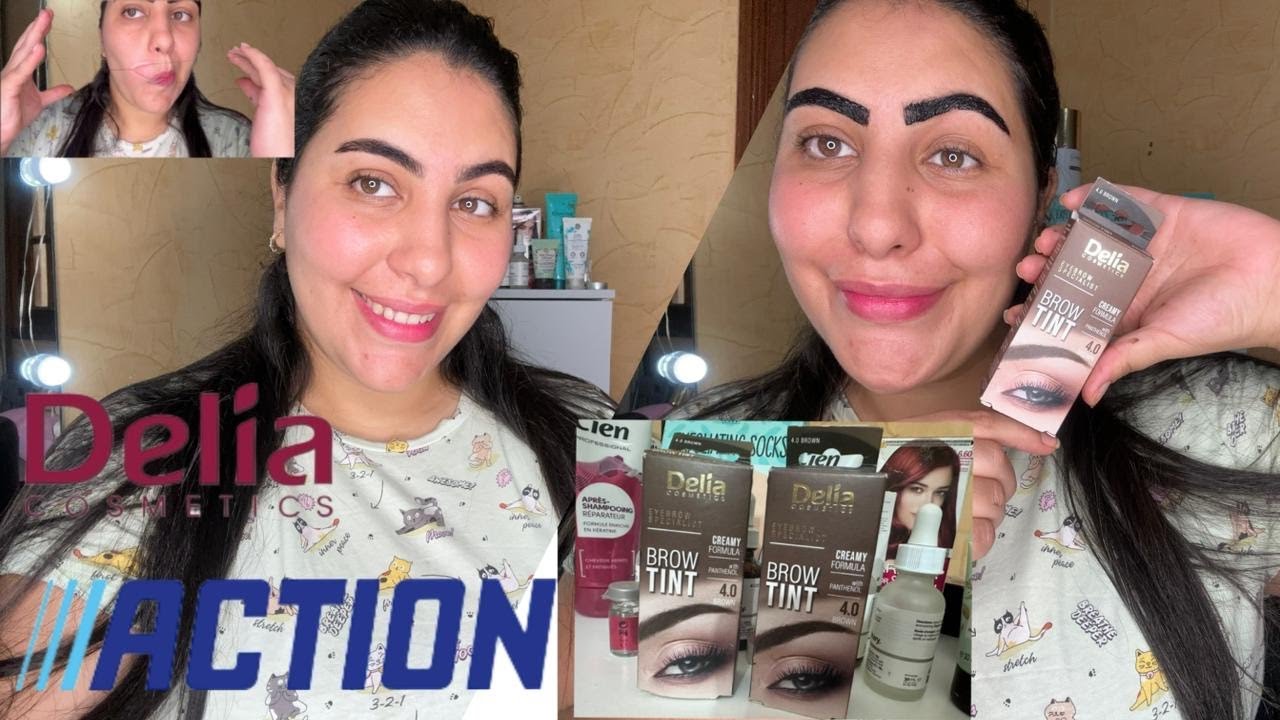 تجربتي مع صبغة الحواجب  😳✨د أكسيون  Delia cosmetics  مع طريقة الإستعمال 🧐 وطريقة الخيط للوجه 👏