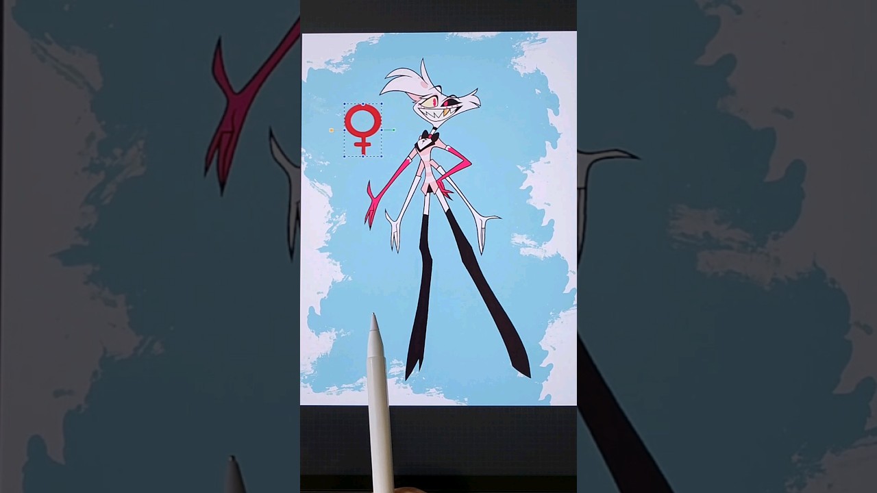 Angel Dust from Hazbin Hotel | gender swapping ✨️ #hazbinhotel #angeldust #diy #craft #painting #art