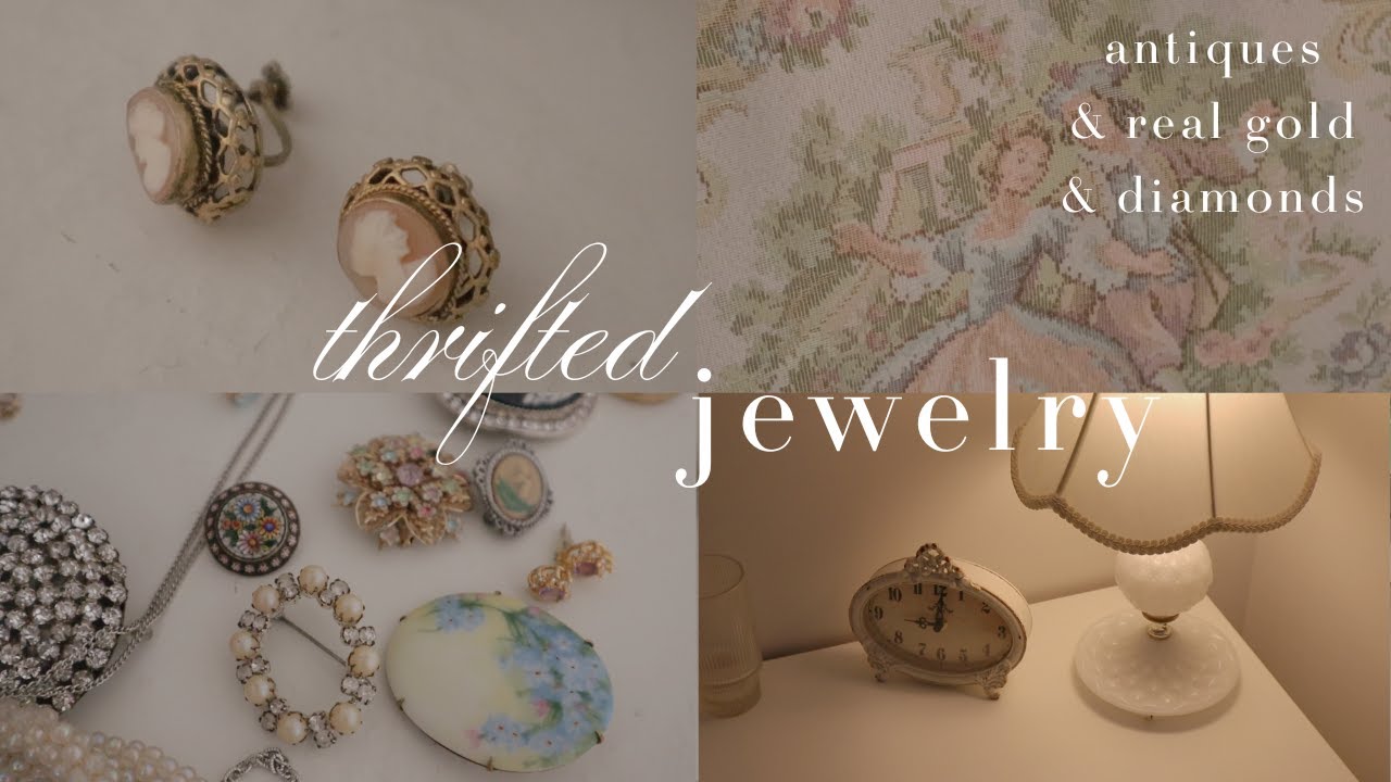 antique & vintage jewelry thrift haul ✨ real gold & diamonds!
