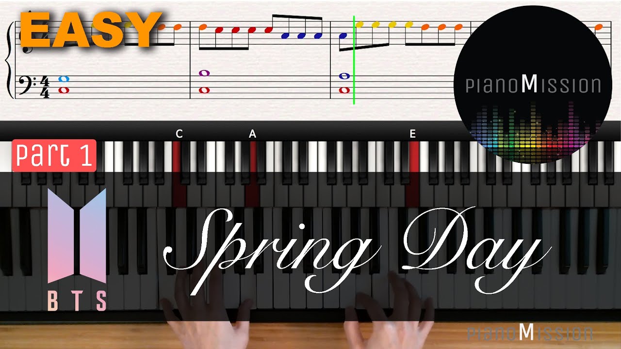 [Real Piano Tutorial] SPRING DAY_BTS (part1) with sheets