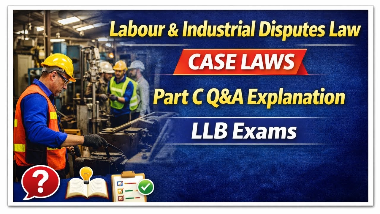 Labour & Industrial Disputes Law Case Laws | Part C Q&A Explanation | LLB Exams