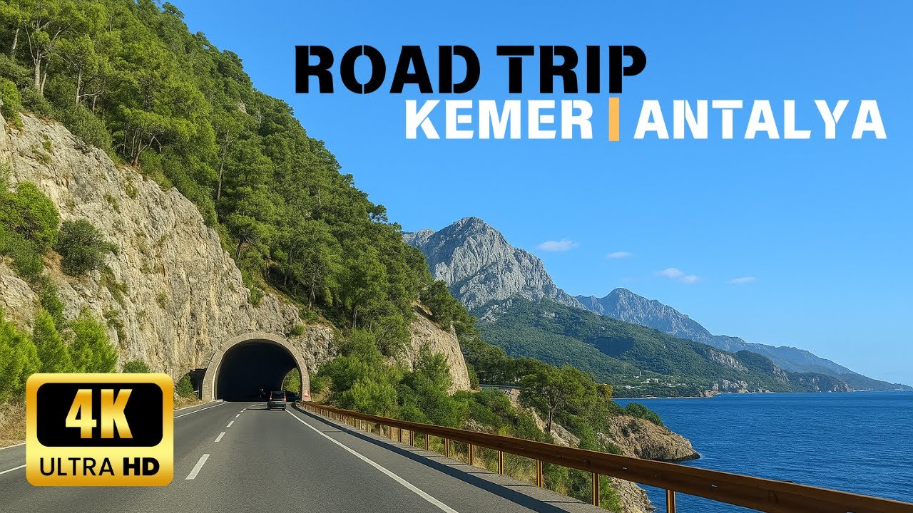 [4K HDR] Scenic Drive from Kemer to Antalya 🇹🇷 | Real Road Trip Vibes Along the Turkish Coast