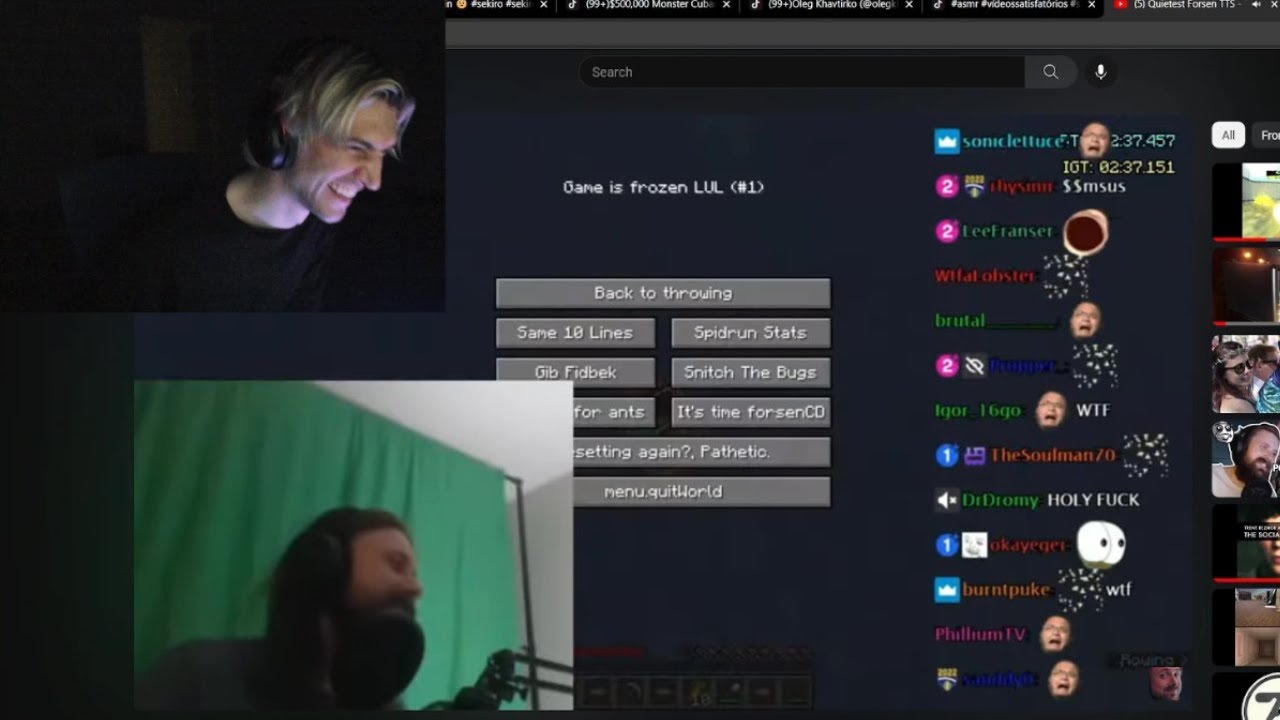 xQc умирает, смеясь над самым тихим Forsen TTS