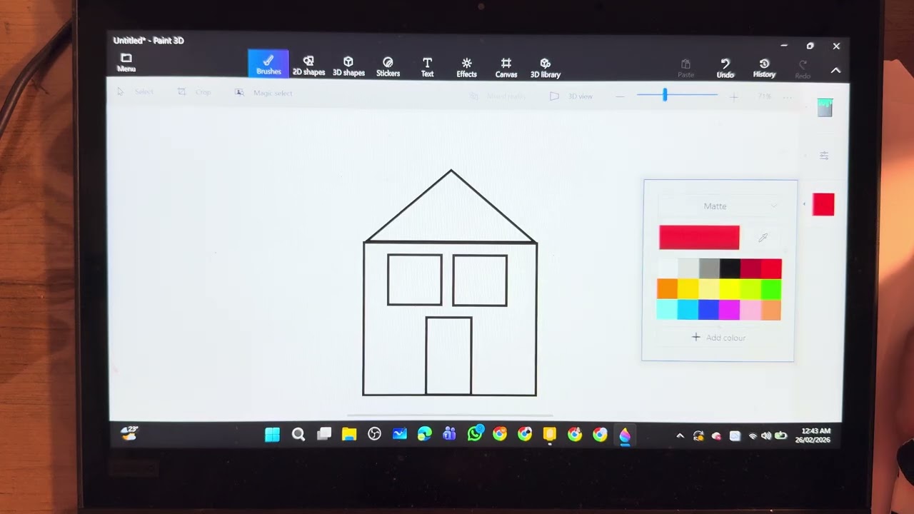 How to draw a House 🏠 on Microsoft Paint 3D | Tutorial for beginners 