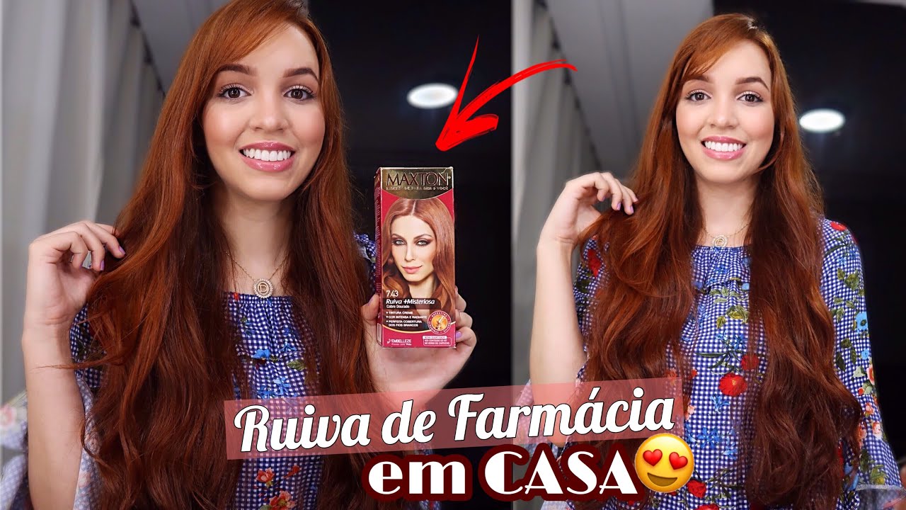RUIVA EM CASA - MAXTON 7.43 Tonalizando o cabelo, Pintando a Raiz e as Sobrancelhas | Debora Freitas