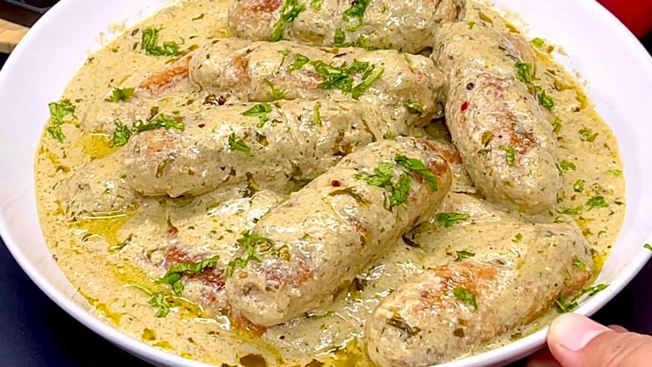 Afghani Malai Chicken Seekh Gravy | Eid Special Recipe | Seekh Kabab Gravy | Creamy Chicken Kabab