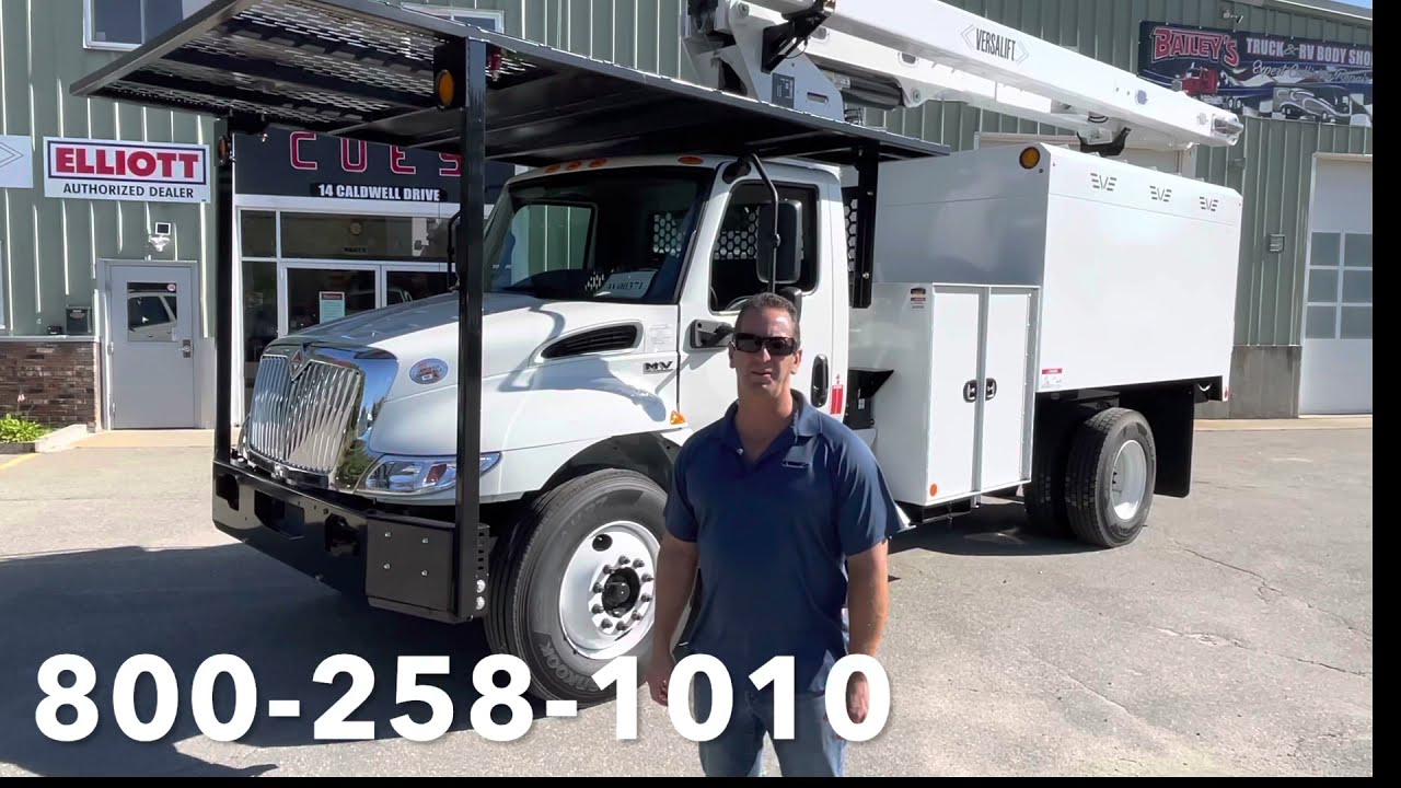 Versalift VO260 65' Tree Truck With Chip Box Available At CuesEquip.com