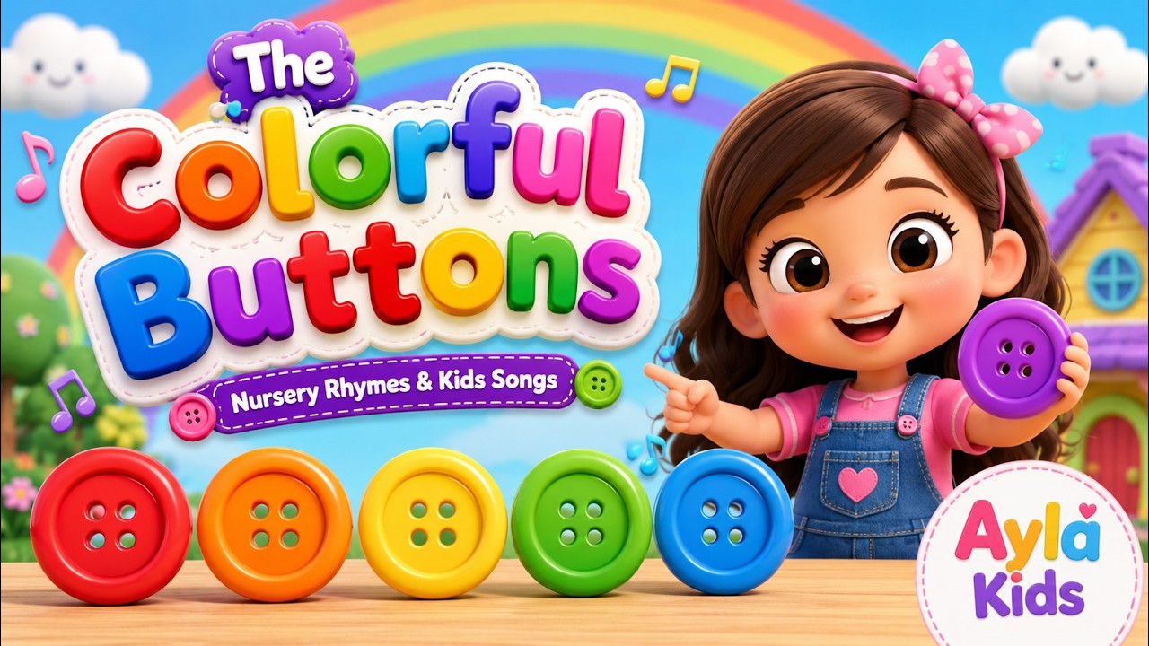 Colorful Buttons Song for Kids 🎵 | Dance, Laugh & Learn Colors | Nursery Rhymes  | Ayla Kids