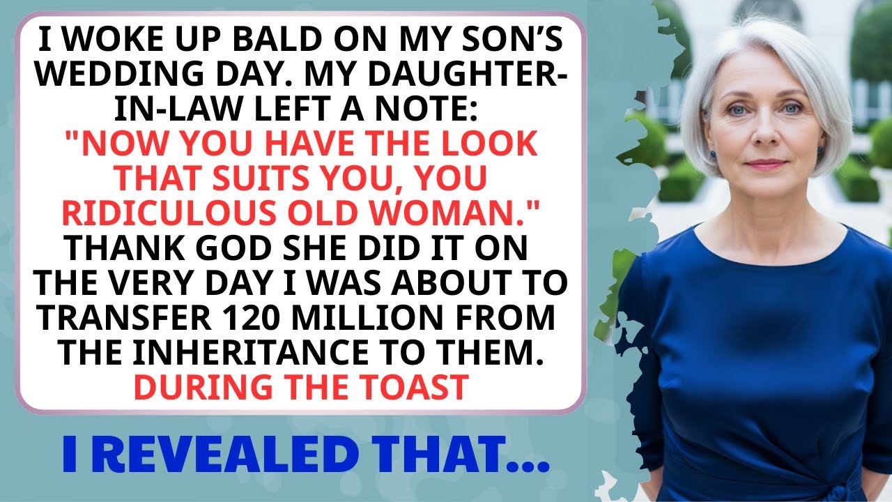 I woke up bald on my son’s wedding day. My daughter-in-law left a note: “Now you have the look that