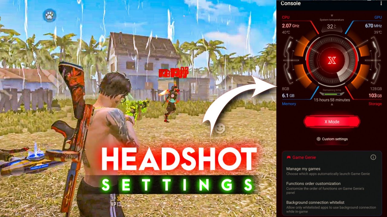 HEADSHOT SETTINGS  FREE FIRE // FREE FIRE NEW HEADSHOT SETTINGS 😲