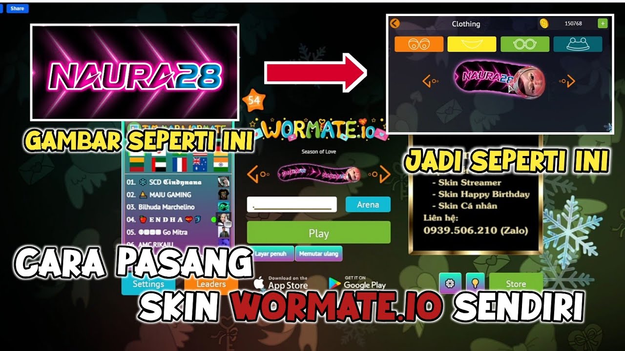 Tutorial bikin dan pasang skin sendiri di game wormtae.io