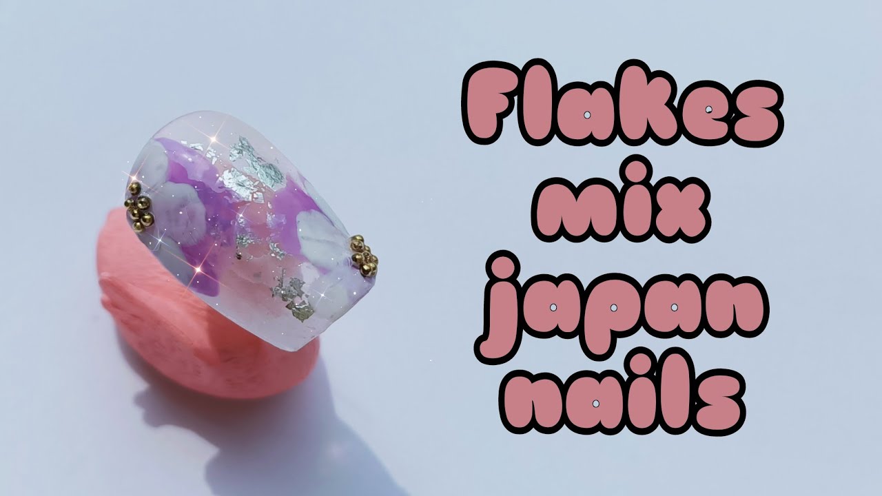 Foil Flakes Nail Designs | Flakes Japan Nails | Nail Art Ideas In April