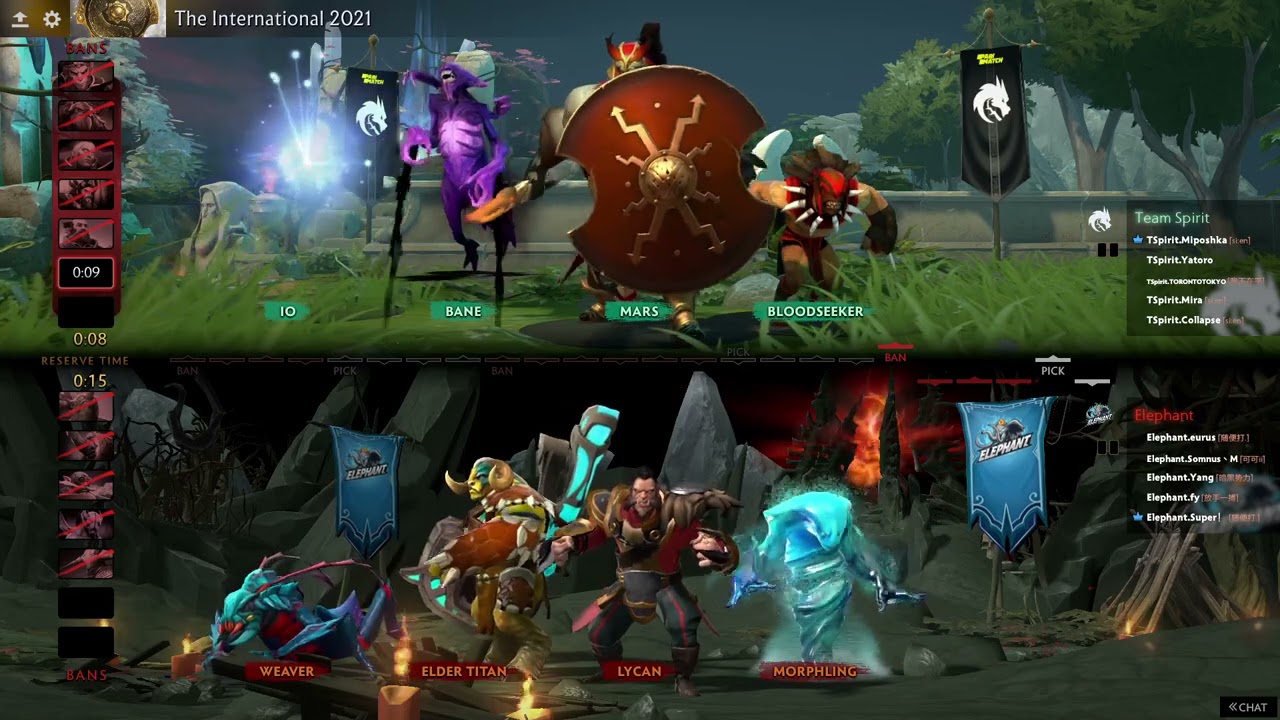 [EN] Elephant vs Team Spirit -  Dota 2 The International 2021 - Group Stage Day 2