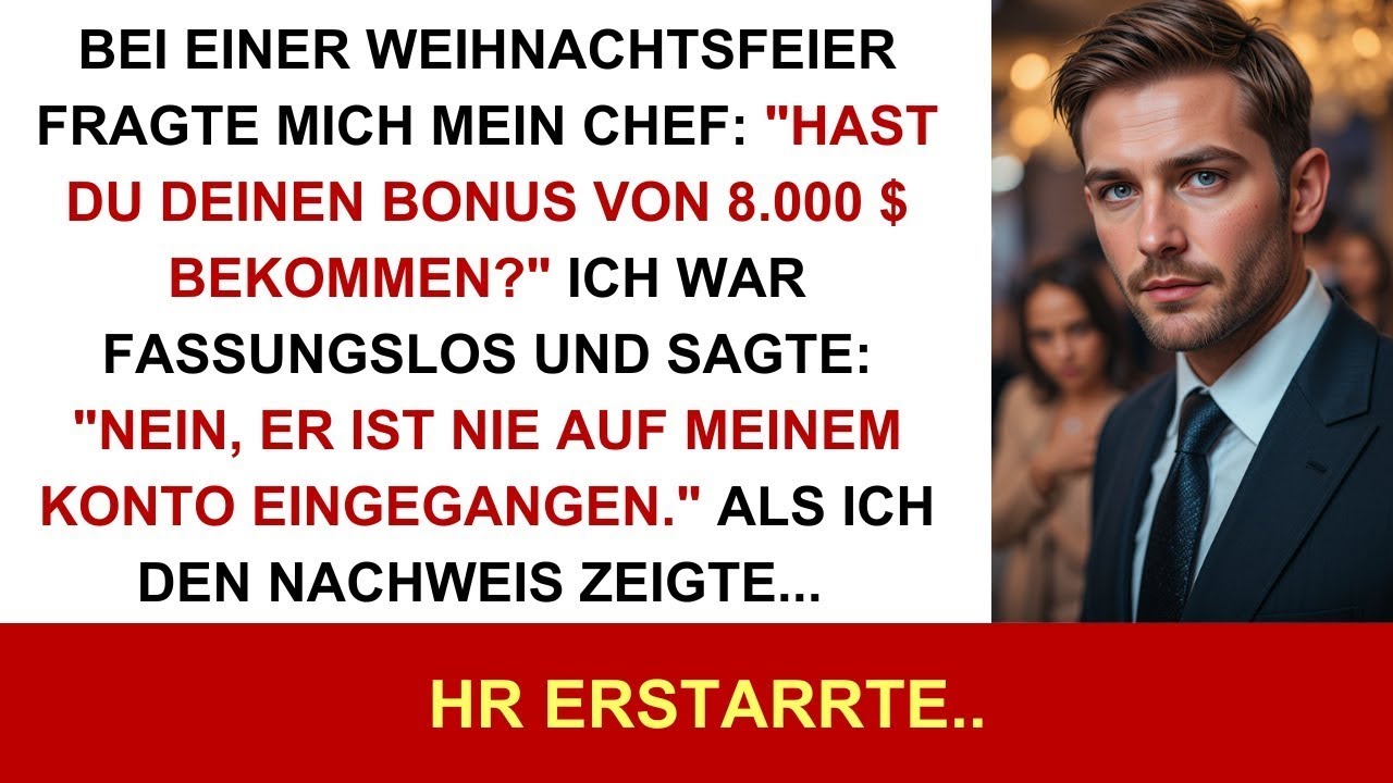 An Weihnachten fragte mich mein Chef, ob ich meinen Bonus von 8 000 Dollar erhalten hätte – was da
