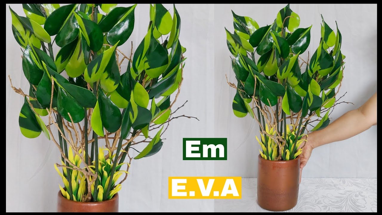 Como fazer arranjo da folhagem FILODENDRO-BRASIL em E.V.A