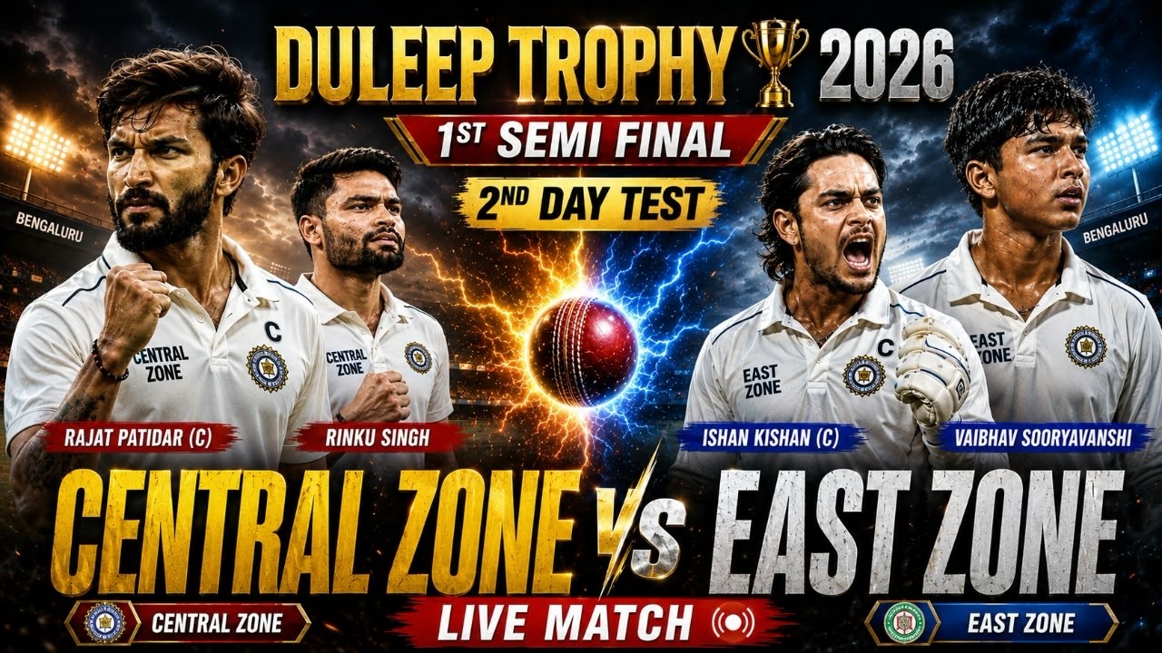 CZONE VS EZONE 1st Semi-Final, Duleep Trophy 2026 | ball by ball fan commentry | #cricket