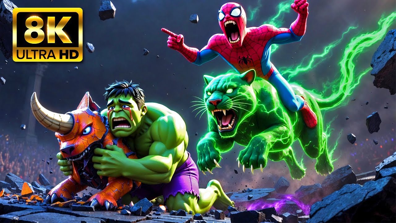 Hulk CHEATED in Race! 😡 Spider Man's GOLDEN PANTHER Transformation!