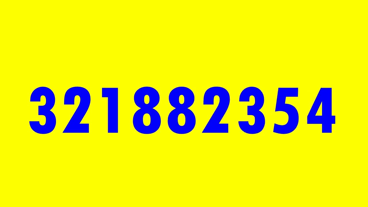 Colorful Numbers 1 to 1 Billion
