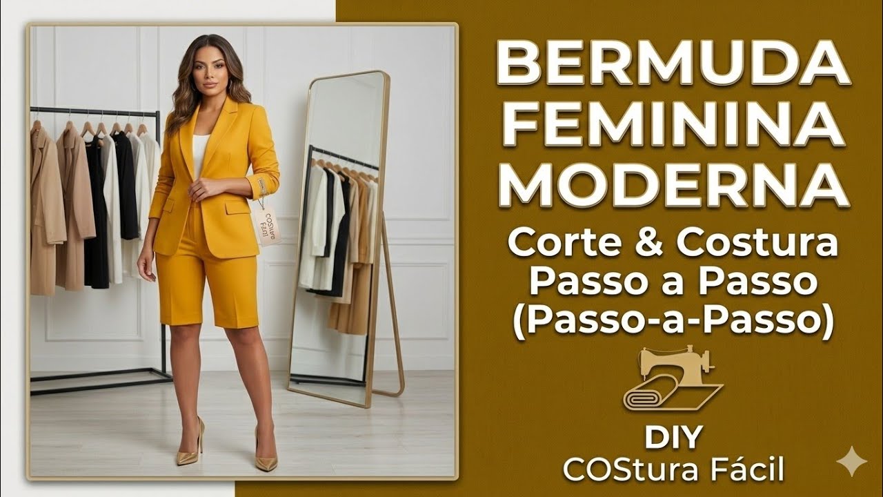 ✅️DIY Como fazer Bermuda Feminina_Costura fácil passo a passo para iniciantes Gisleide Novelo