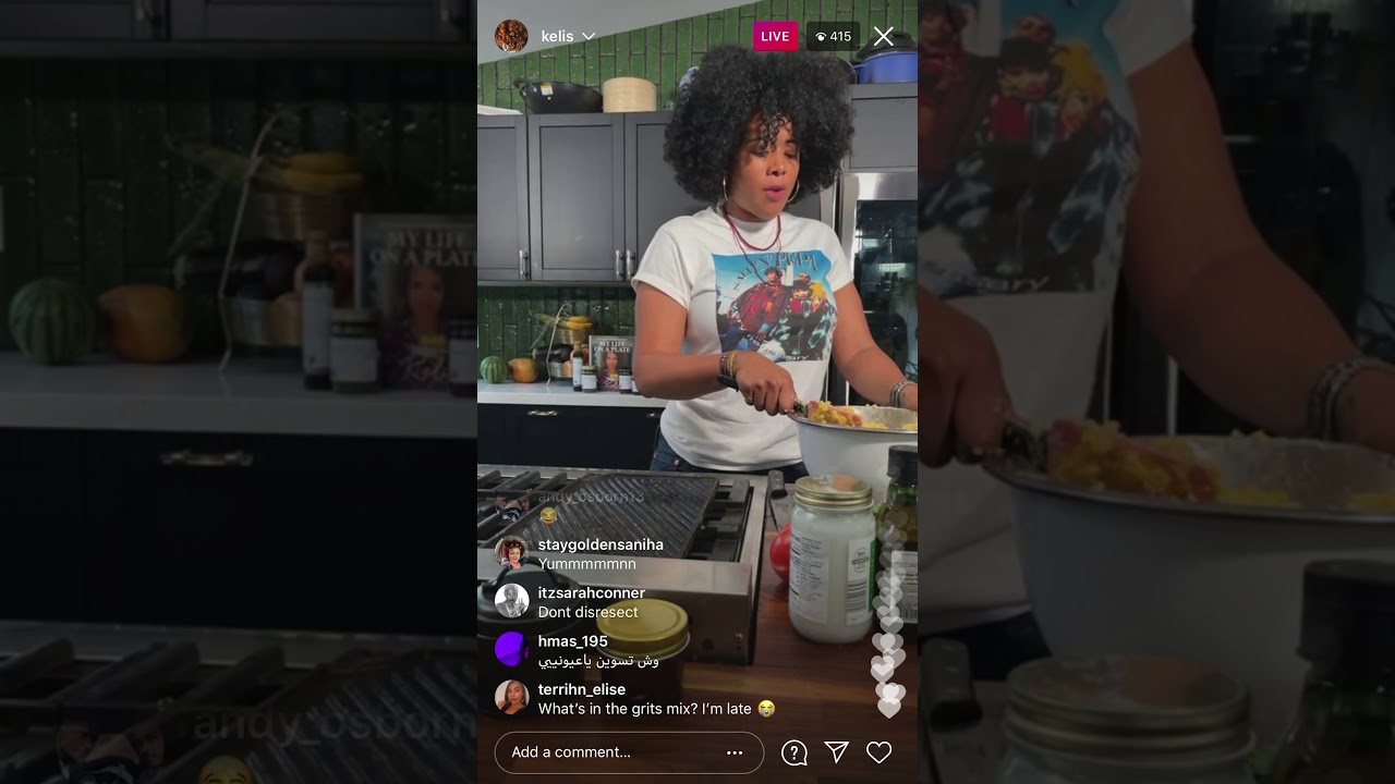 Singer Kelis On The Gram Cheffing 🍽On March 11 2021 (video)