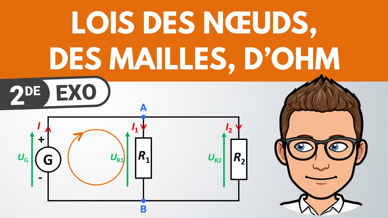 Loi des mailles, lois des nœuds, loi d'Ohm 🎯 Exercice | Seconde | Physique