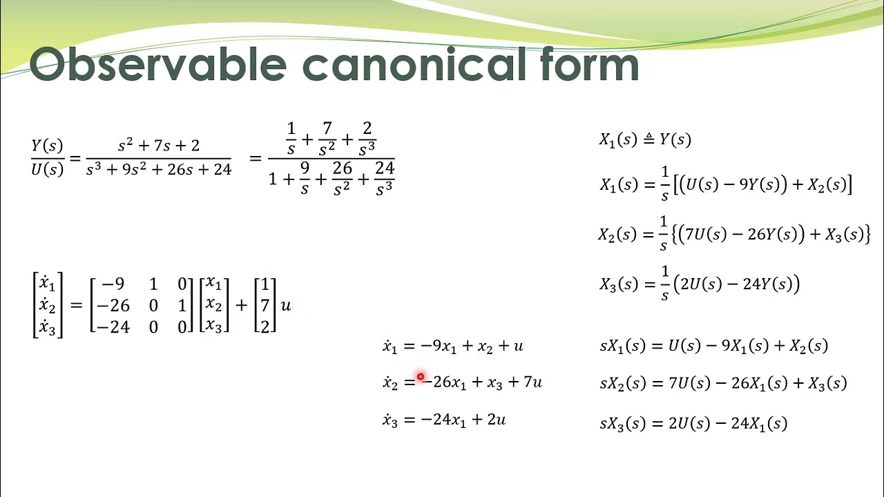 LCS - 53b - Observable Canonical Form (OCF) and signal flow graphs