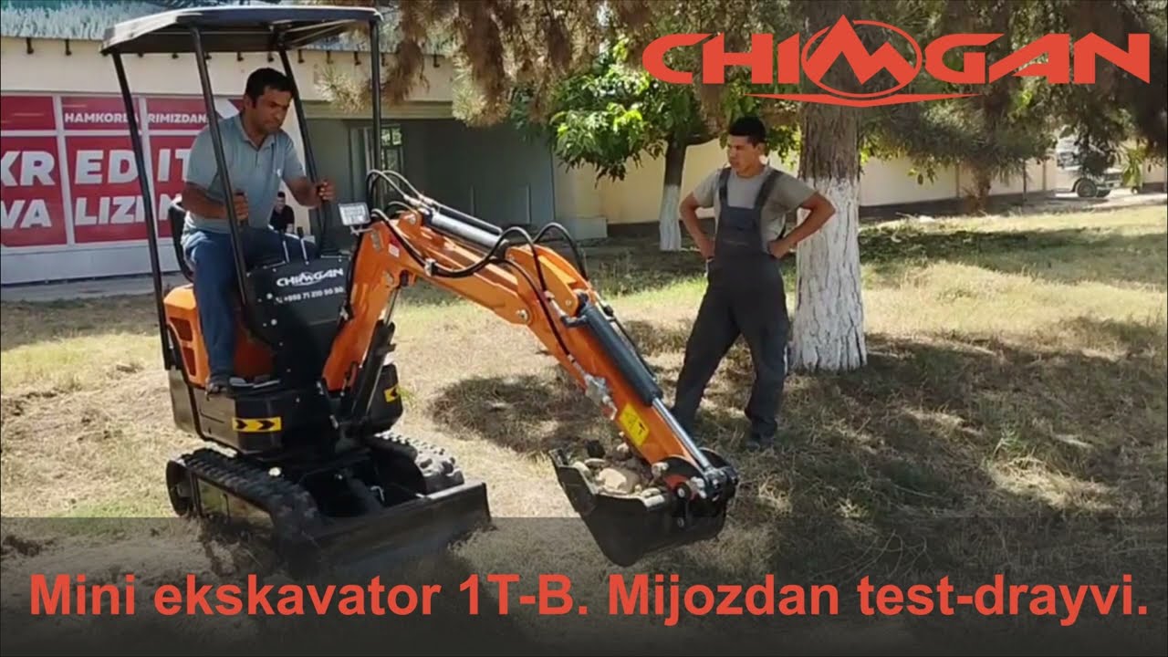 Mini ekskavator 1T-B. Mijozdan test-drayvi | O'zbekistonda ekskavator