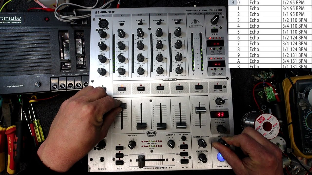Тест эффектов DJ-микшера Behringer DJX700