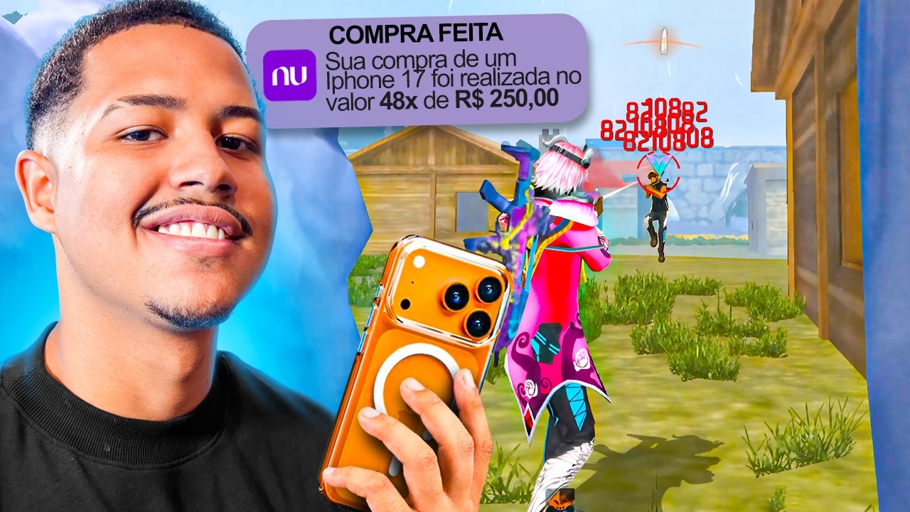 PHZIN FF JOGANDO APOSTADO AT&Eacute; PAGAR A PARCELA DO IPHONE 😂! FREE FIRE